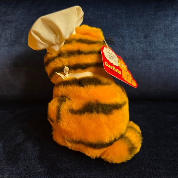 NWT Vtg 80's Dakin Garfield Lasagna Chef 7" Bean Bag Plush - Picture 3 of 8